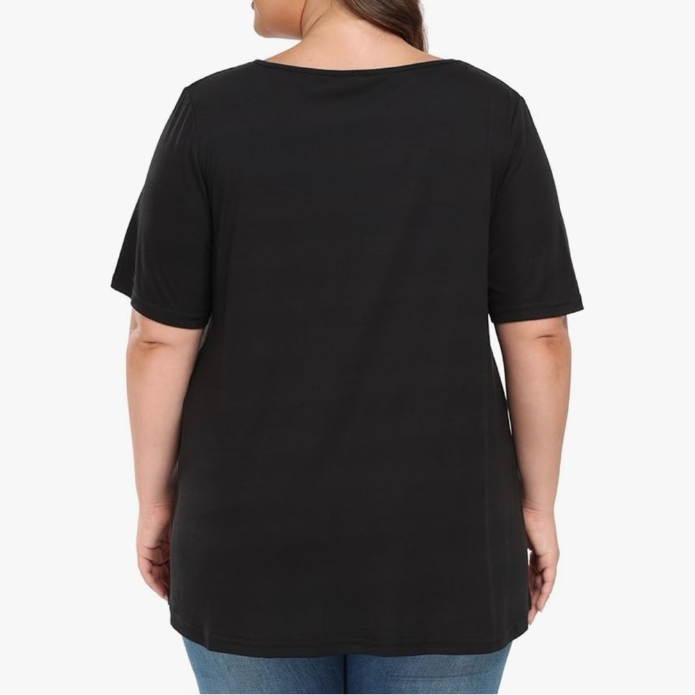 NWT Shiaili Black Plus Size Top 3X | Soft Comfy Everyday Tee - Picture 2 of 9